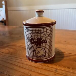 Vintage 1970’s Stoneware Coffee Jar with Lid